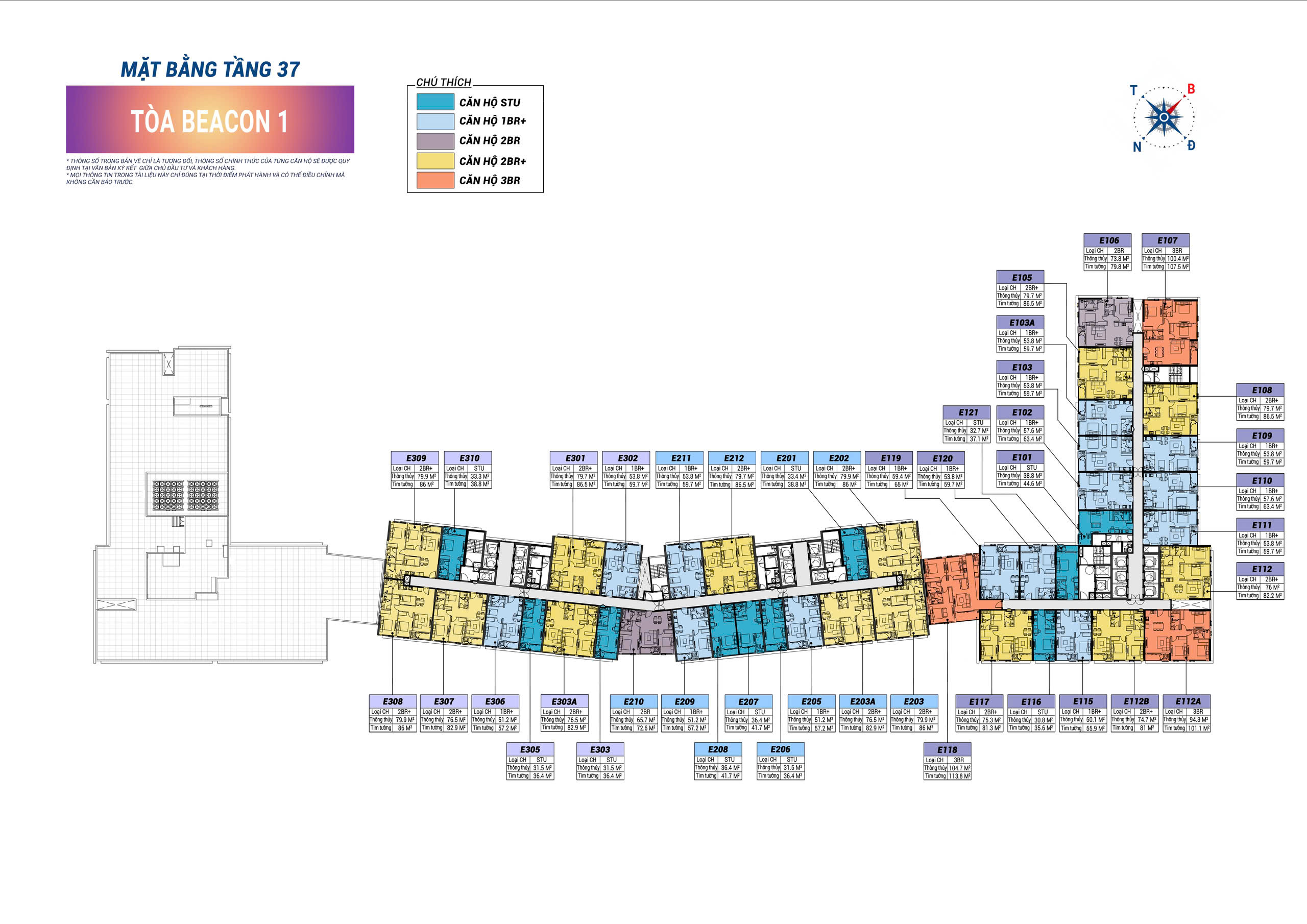 mat bang can ho beacon tower tang 37