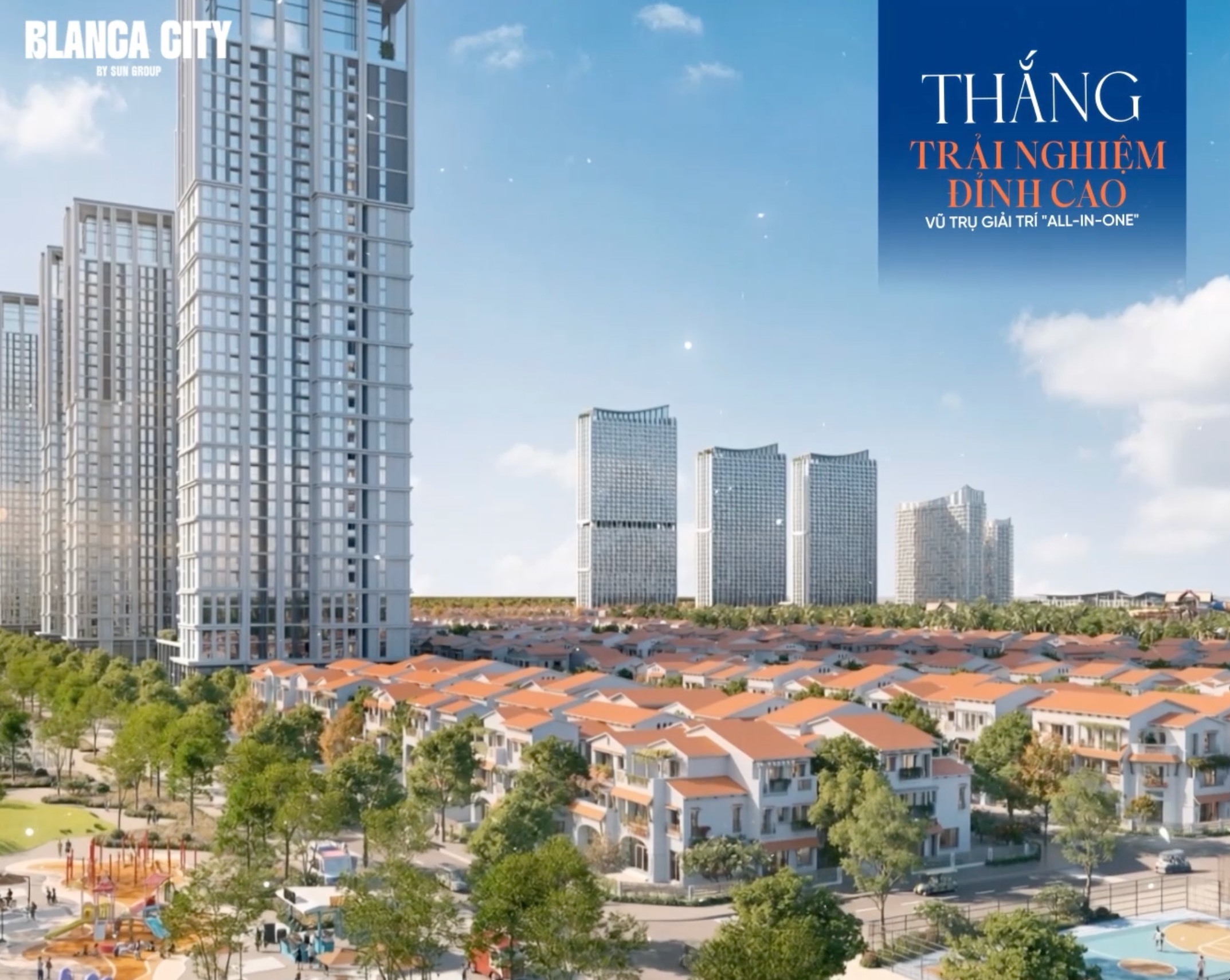 phoi canh thap can ho va nha pho blanca city sun group